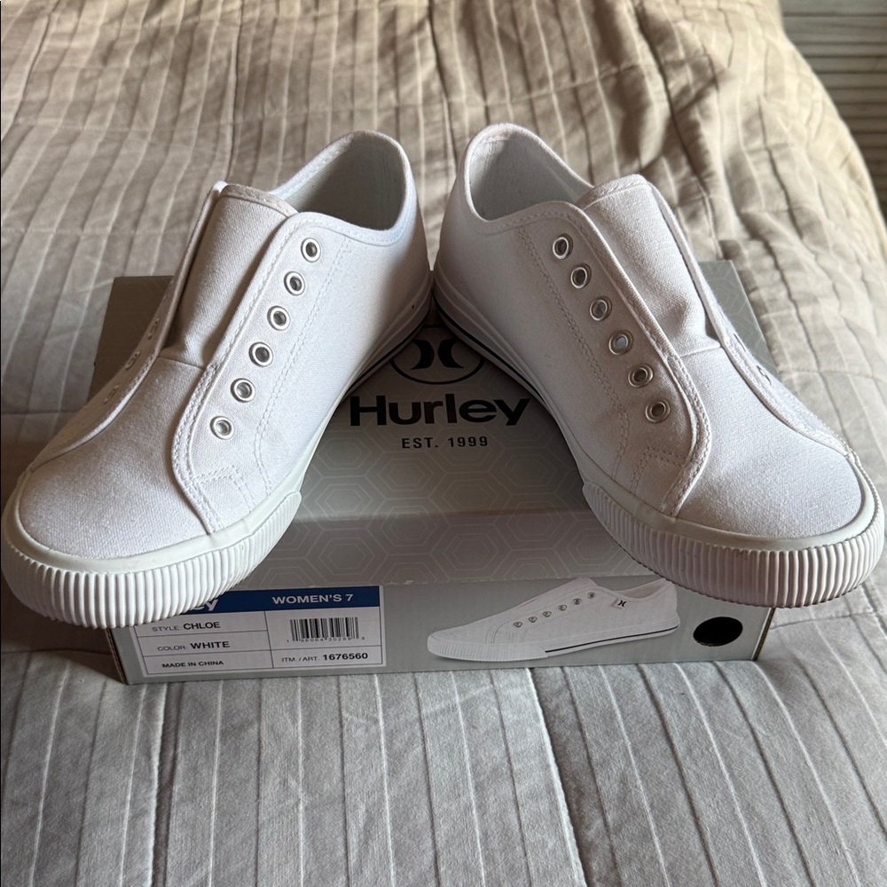 White sneaker worn one time